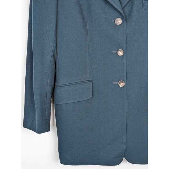 Ann Freedberg Blazer Jacket Wool Vintage Francesca Dark Academia Green Size 10 - Picture 3 of 11